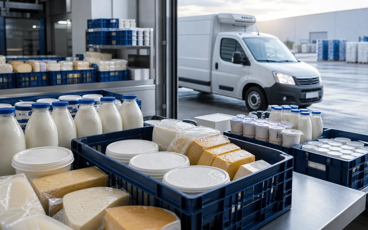 Короба молочной продукции для доставки в магазины и кафе