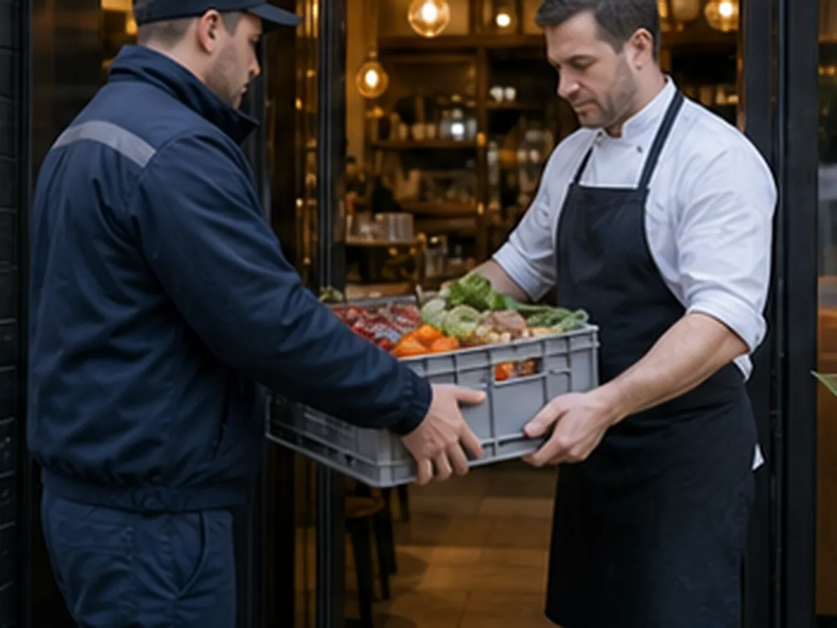 График утренней доставки продуктов в ресторан